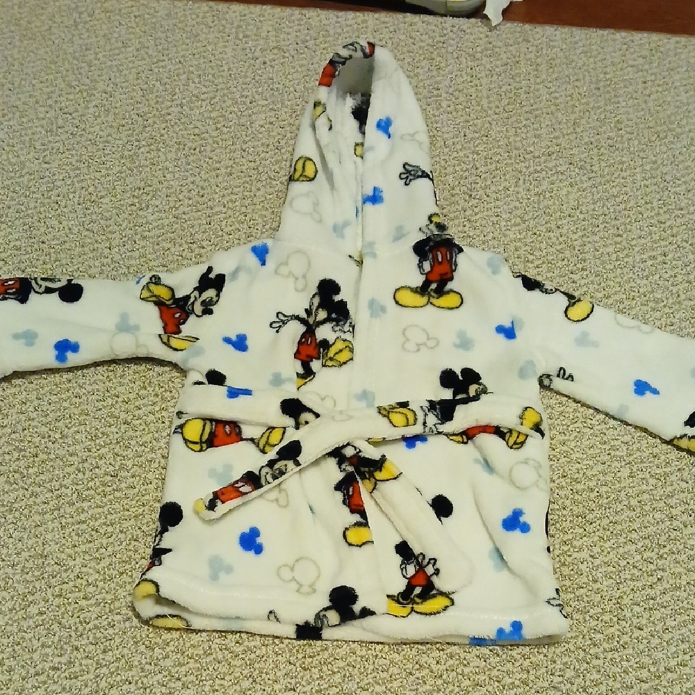Disney Baby White and Mickey Mouse Robe